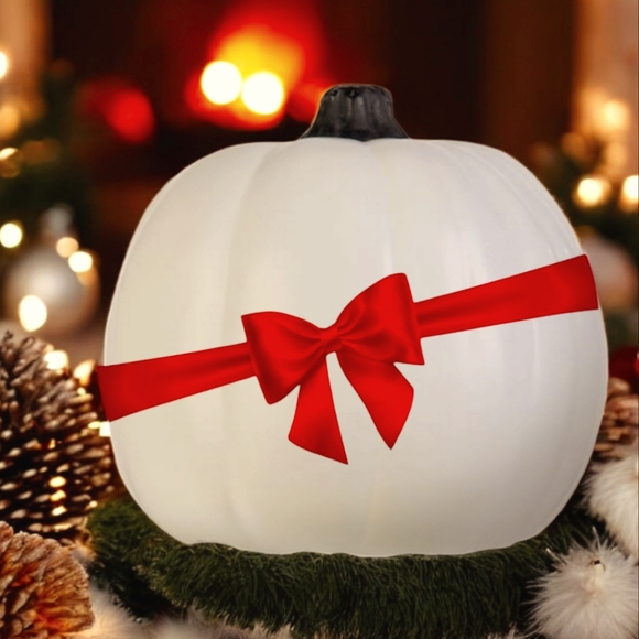 6 inch carvable white pumpkin - Picture 1 of 3